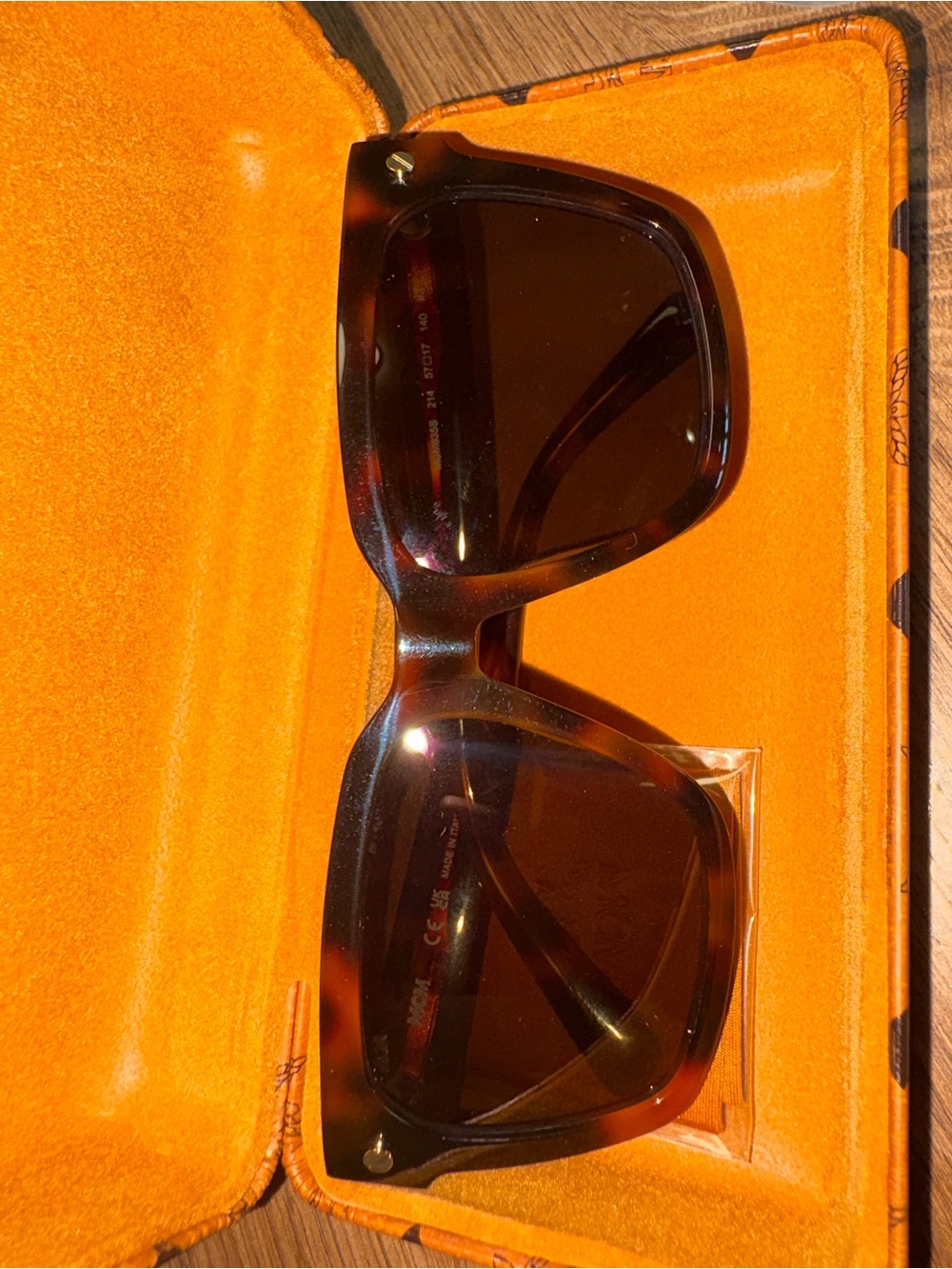 MCM Tortoiseshell Oversized Square Sunglasses with Brown Lenses